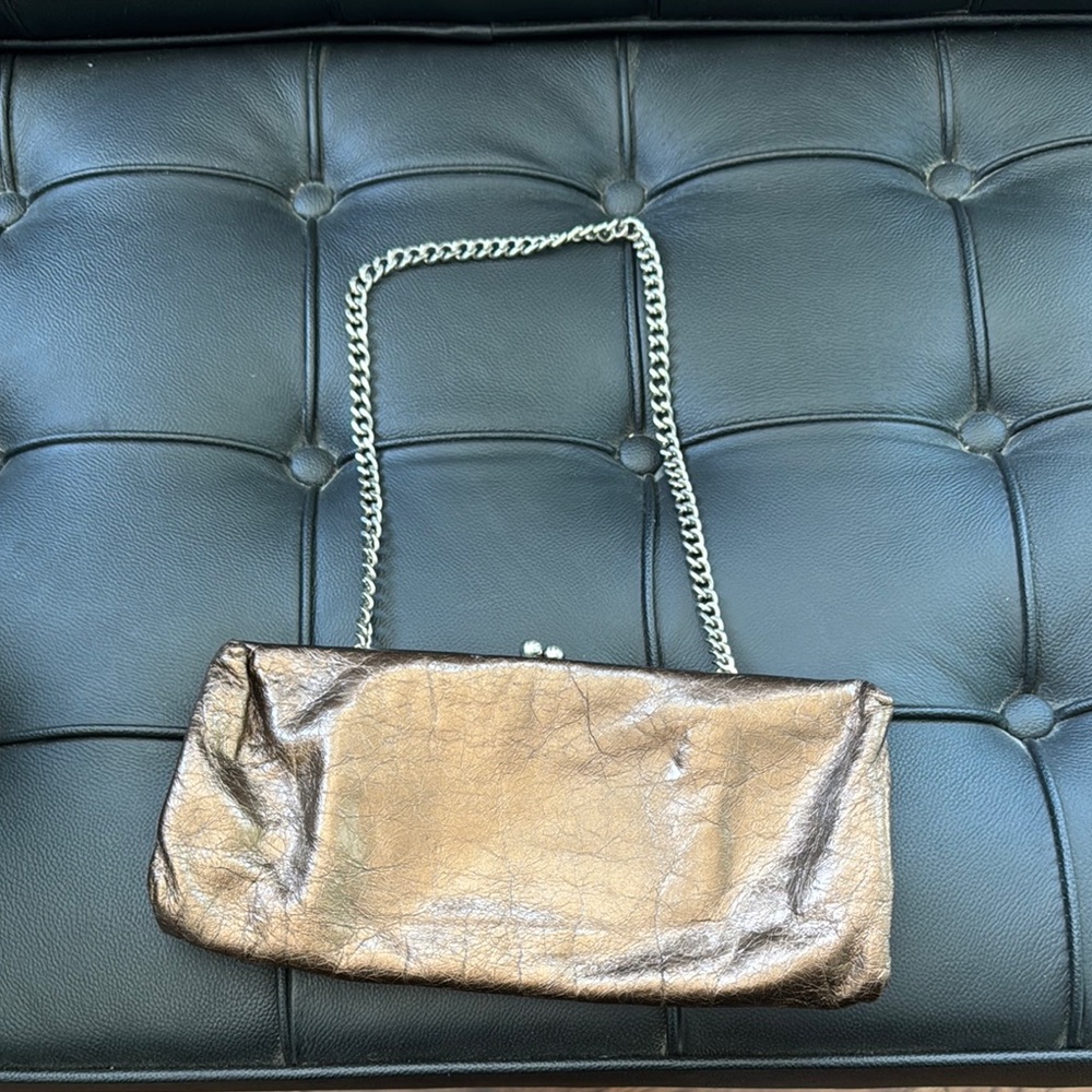 HOBO Metallic Clutch with Chain Strap